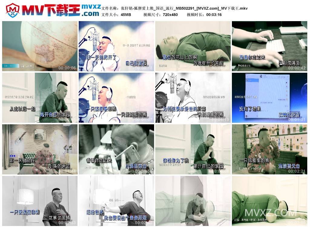 张轩铭-狐狸爱上熊_国语_流行_MB502291